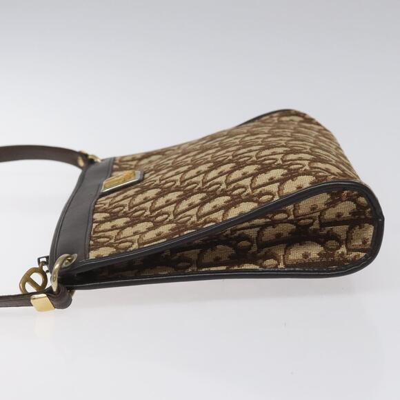 DIOR Trotter Canvas Shoulder Bag Brown Gold - Picture 5 of 12